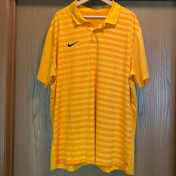 Nike Victory Polo Shirt Size XXL Stripe Orange/Yellow - Picture 1 of 3
